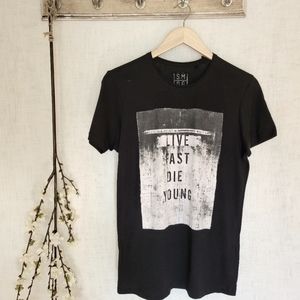 SMOG Live Fast Die Young Print Cool Shirt- Size S